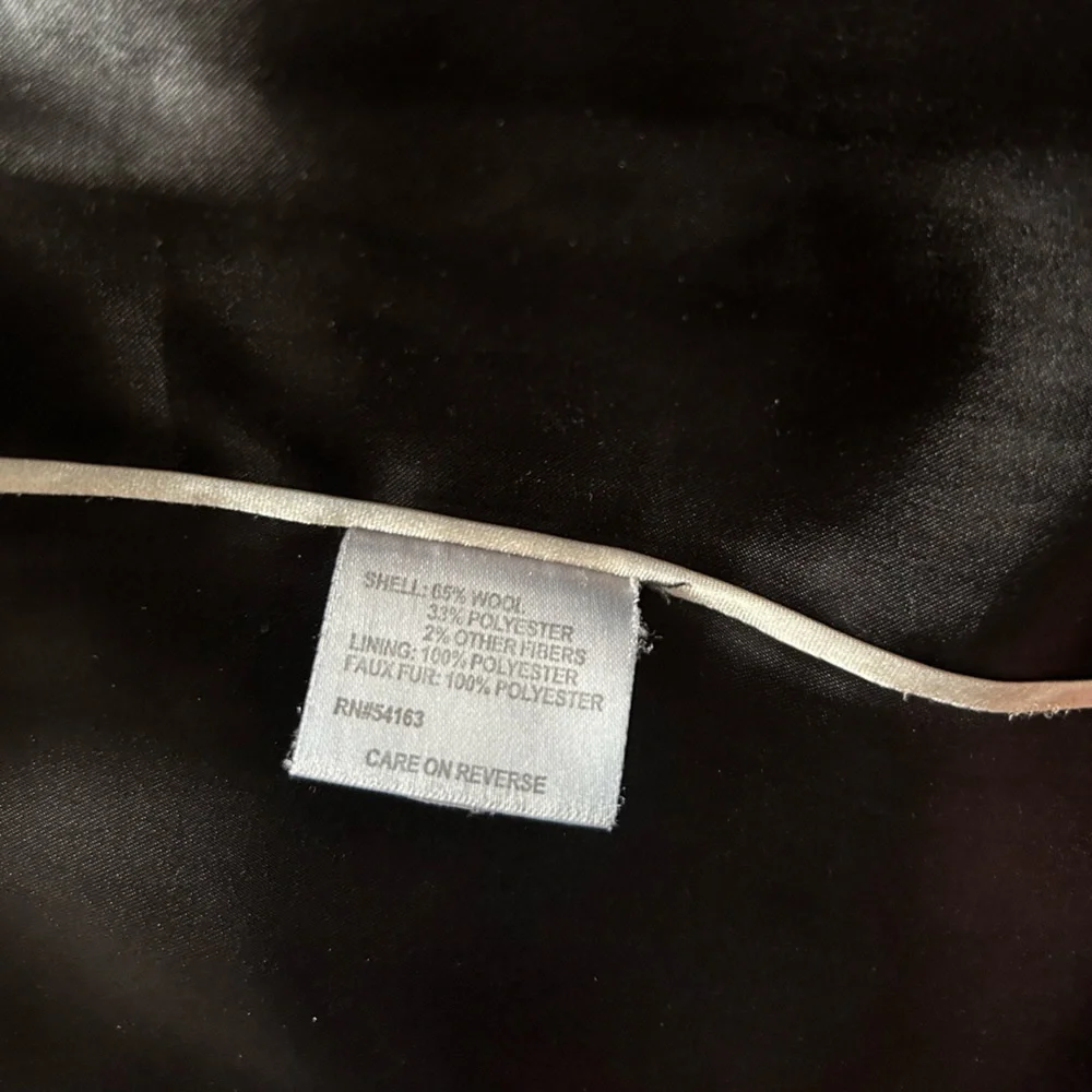 Calvin Klein Black Coat with Faux Fur - Picture 6 of 8